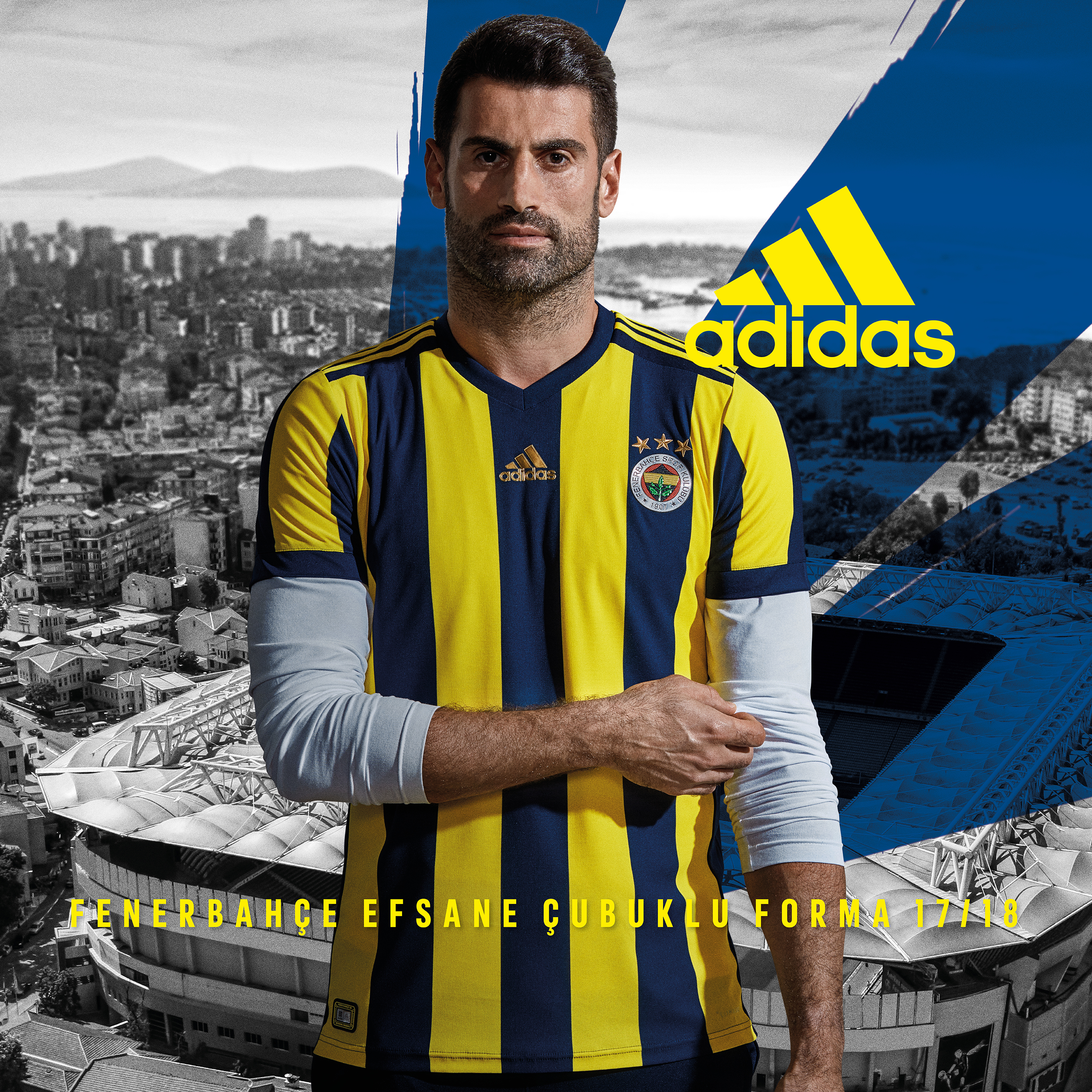 adidas, Fenerbahçe 2017/18 Sezon Formalarını Taraftarla Buluşturuyor Fenerbahçenin efsanevi çubuklu forması Volkan Demirel