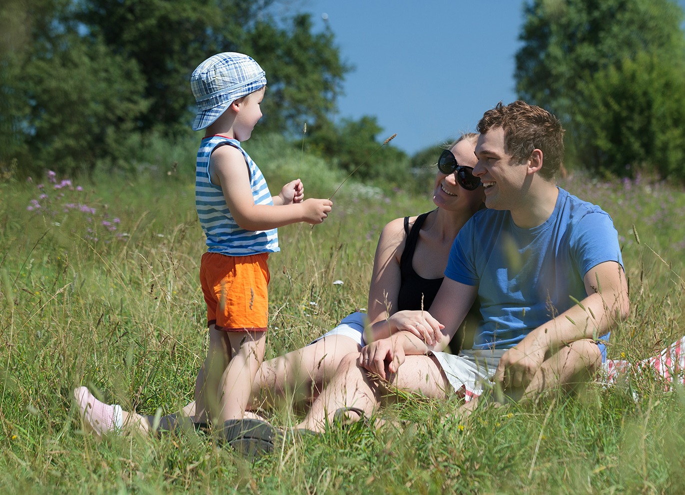 Family outdoor on a bright summer day böcek ısırması