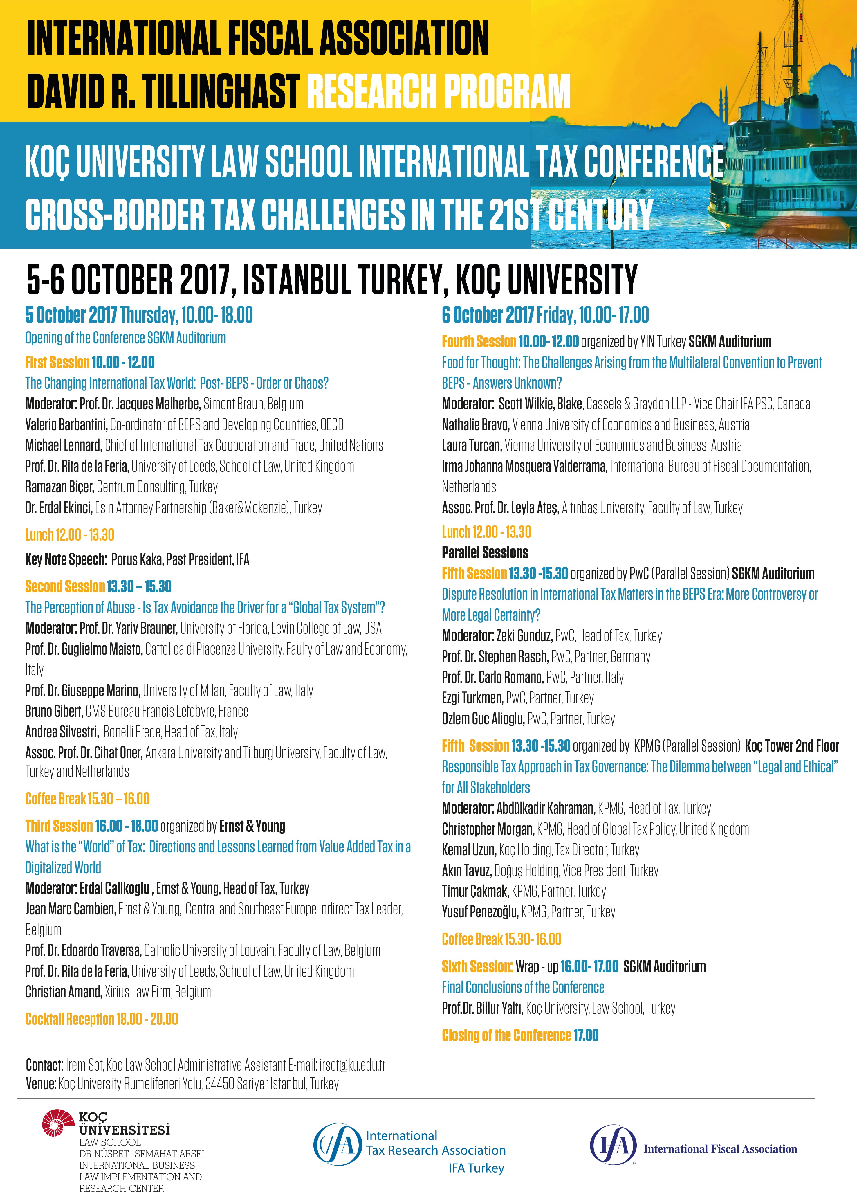 1506508839_Gorsel IFA David R. Tillinghast Araştırma Programı Uluslararası Vergi Konferansı