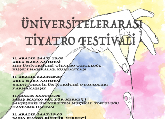 Üniversitelerarası Tiyatro Festivali 11-12-13 Aralık’ta Kadıköy’de Üniversitelerarası Tiyatro Festivali